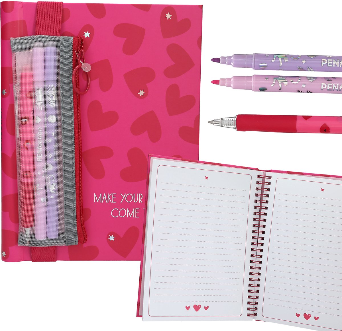 Depesche - penfection notebook with pen and markers - heart
