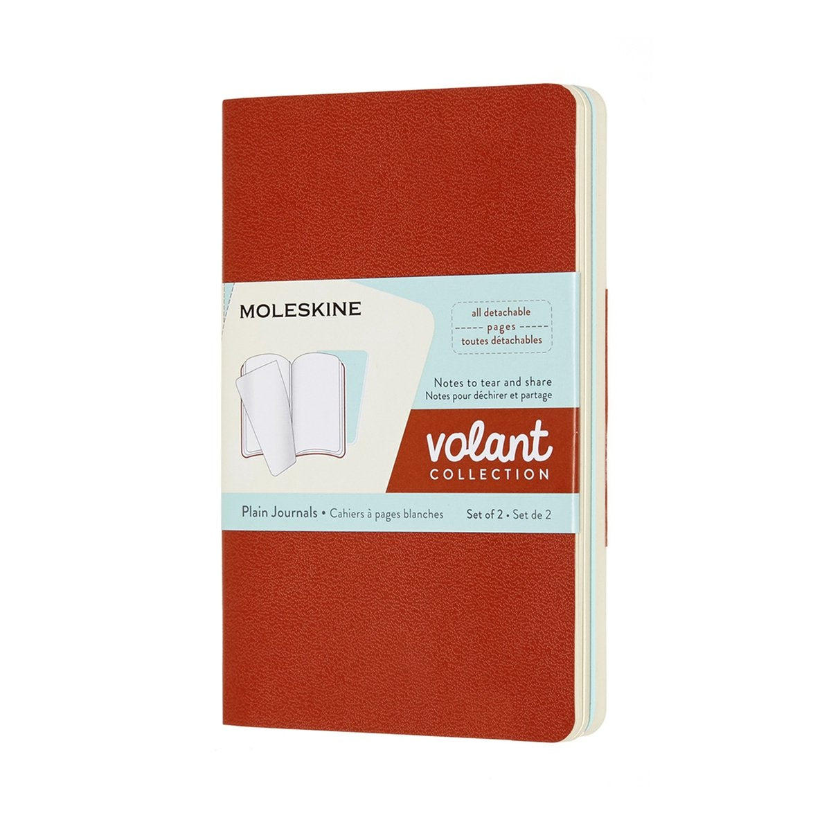 Moleskine volant journals - pocket - blanco - oranje/blauw
