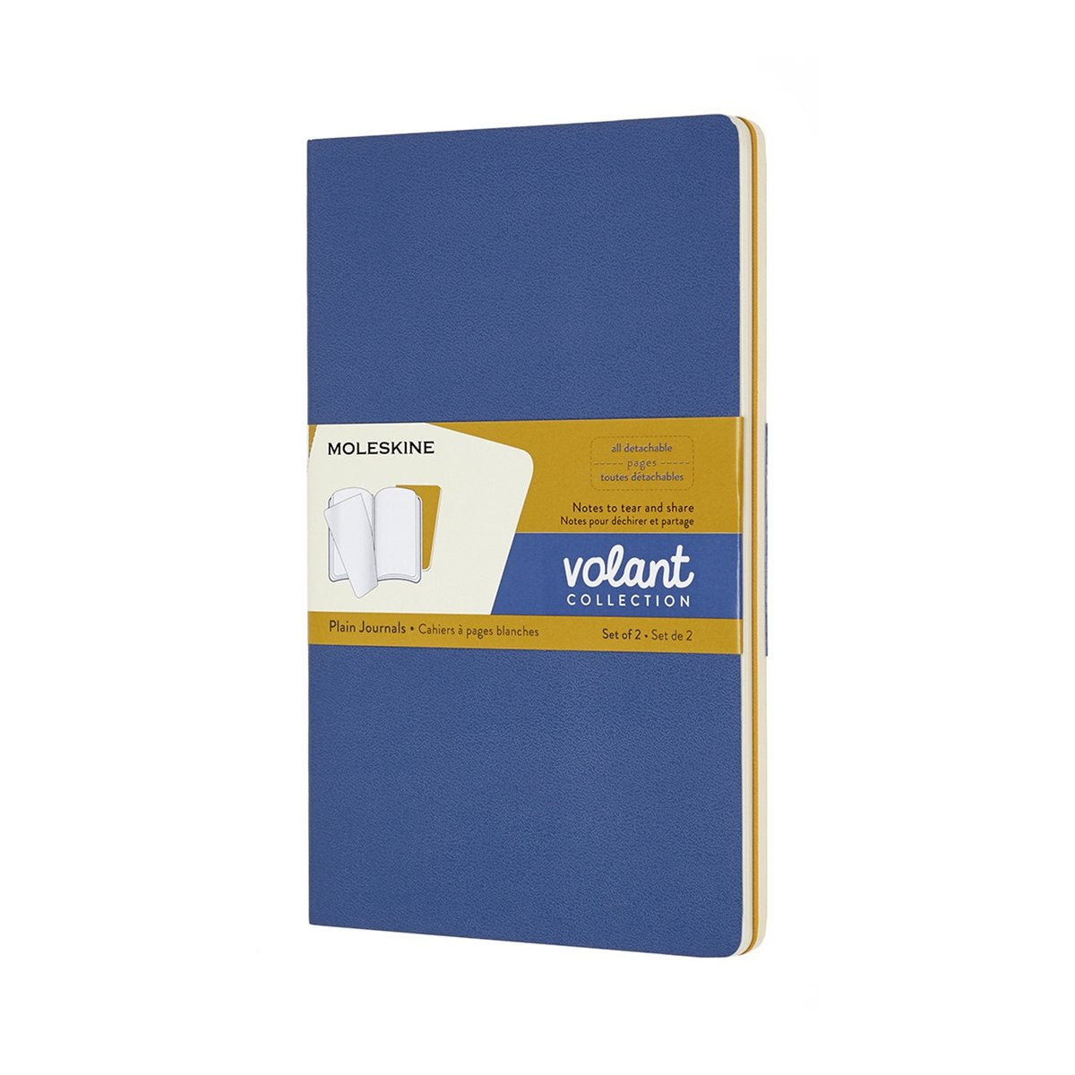 Moleskine flounce journals - large - blank - blue yellow