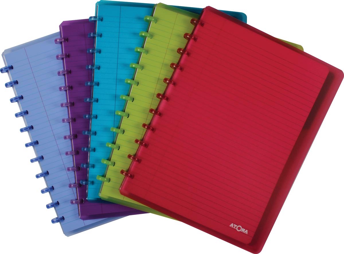 Atoma notebook a4 - ruled - 120 pages. with 6 tabs and 5 show pockets