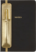 Eccolo notebook - with pen and holder - black - line - approx. 15x20cm - ec-d457d