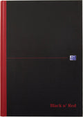 Oxford notebook black and red a4 96sheet lined ass.